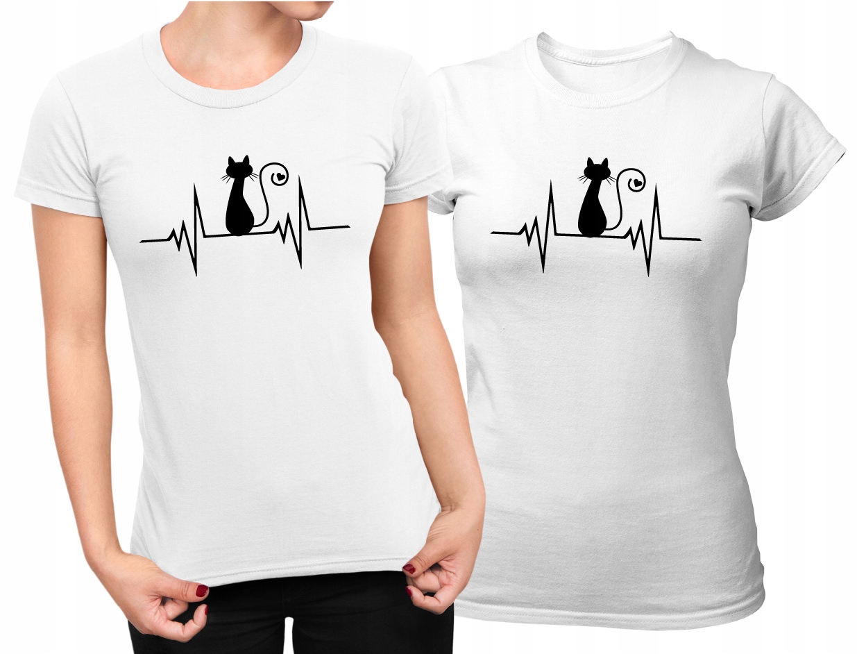 

T-shirt koszulka damska Kot Linia Życia Z Kotem L
