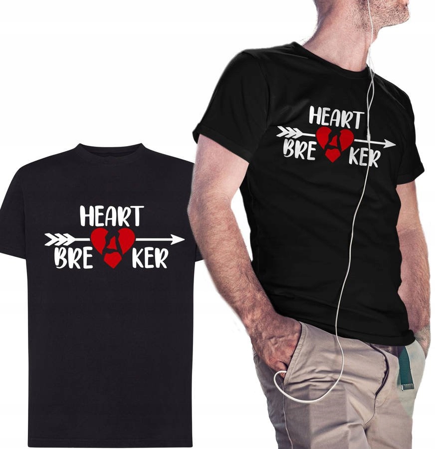 

Koszulka męska Heartbreaker, prezent, czarna S