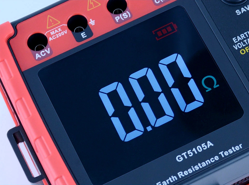 MIERNIK REZYSTANCJI UZIEMIENIA TESTER CYFROWY MULTIMETR LCD+UZIOMY+PRZEWODY Rodzaj wyświetlacza LCD