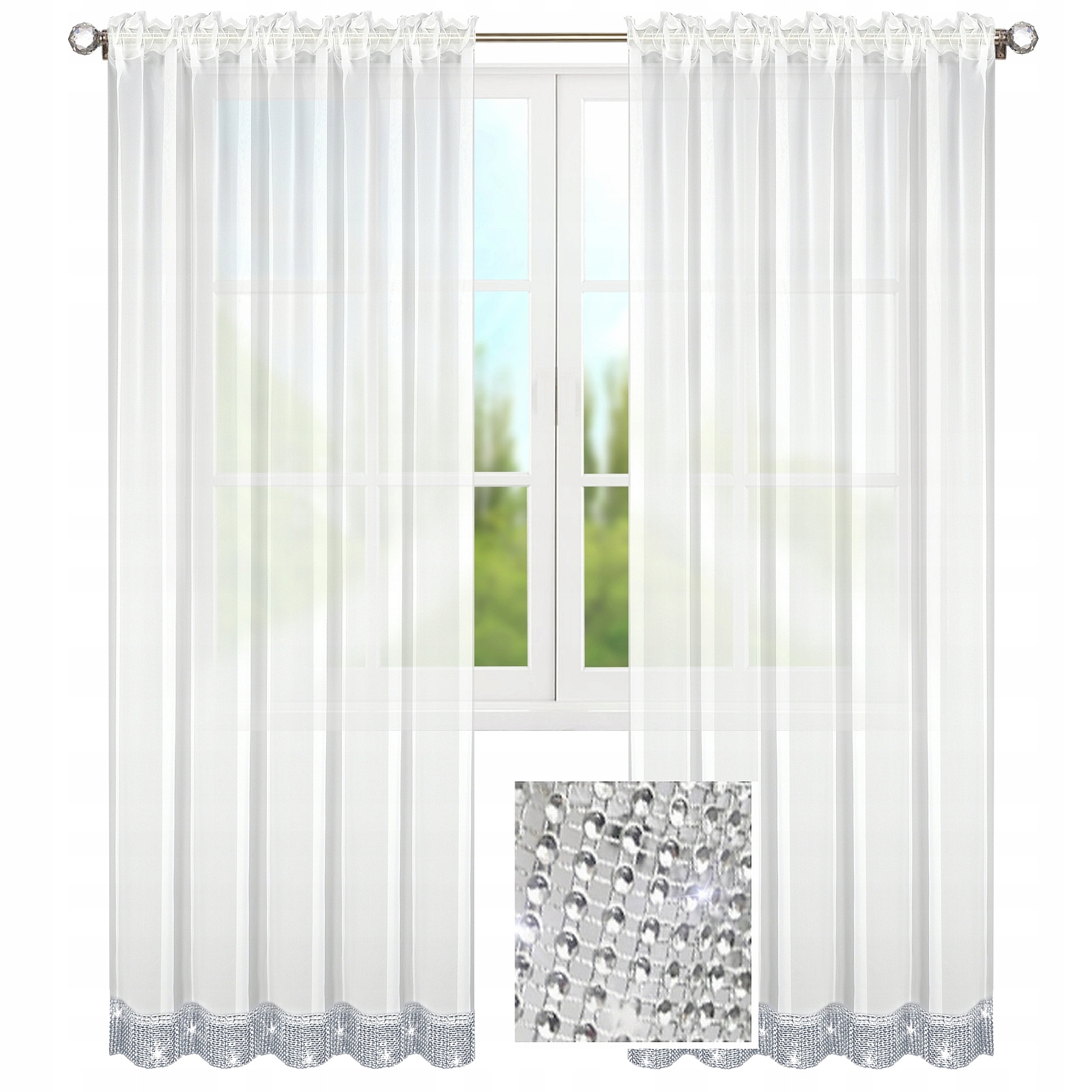 

Firany Firana Gotowa Woal Cyrkonie Diamenty 145 6