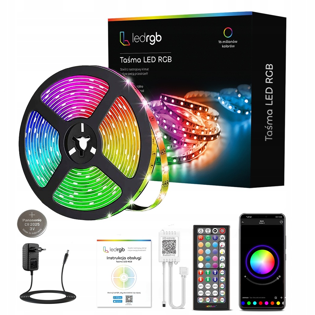 Led pásek 10M Rgb 5050 Bluetooth Mobilní Aplikace Dálkový Ovladač Hudba Set 12V