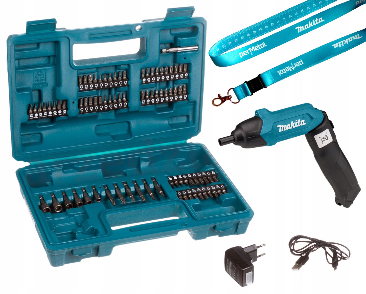 Makita DF001DW Wkrętak Wkrętarka Aku Bity Nasadki W Walizce