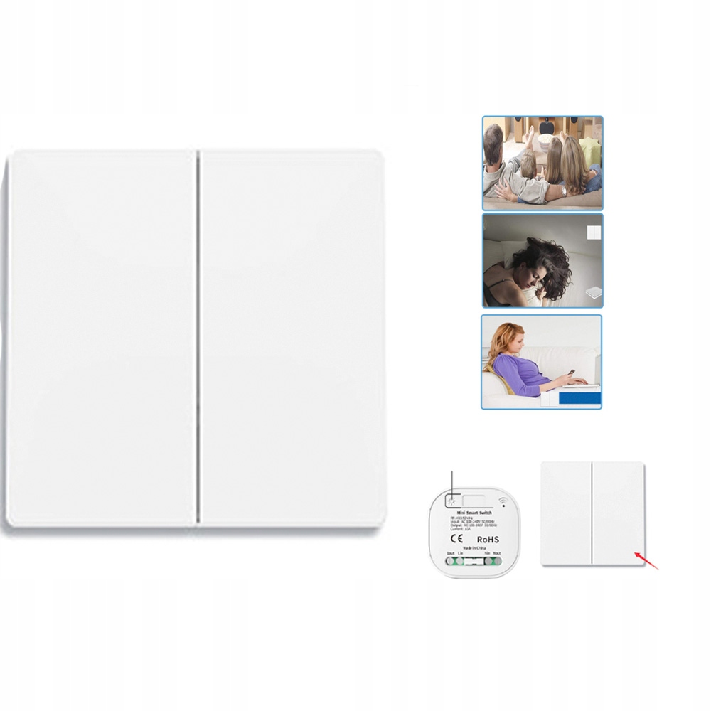 2x Bezdrátový spínač pro jedno světlo s 1 rádiovým přijímačem