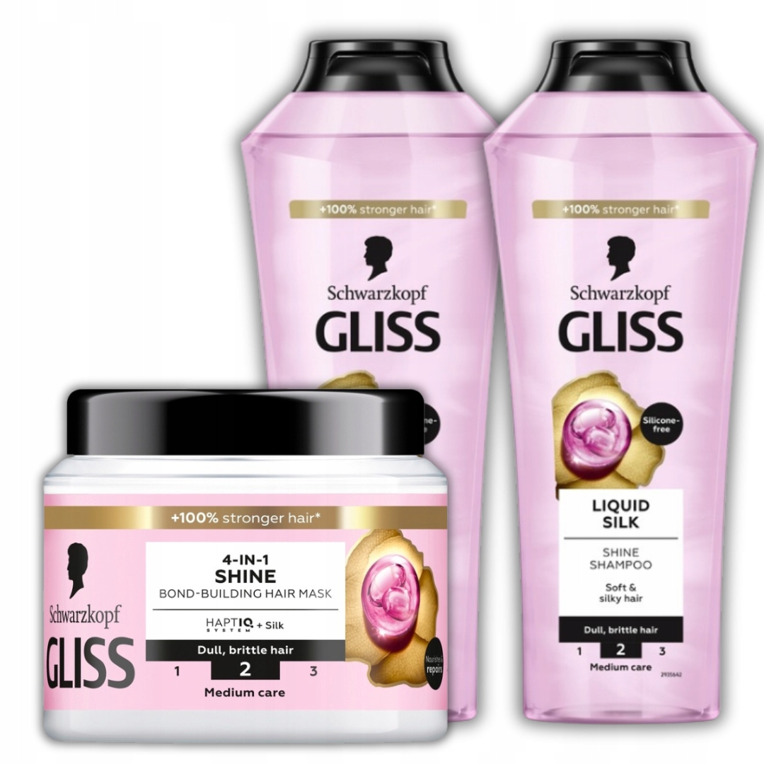 Gliss Liquid Silk Sada Šampon 2 x 400 ml Maska 400 ml