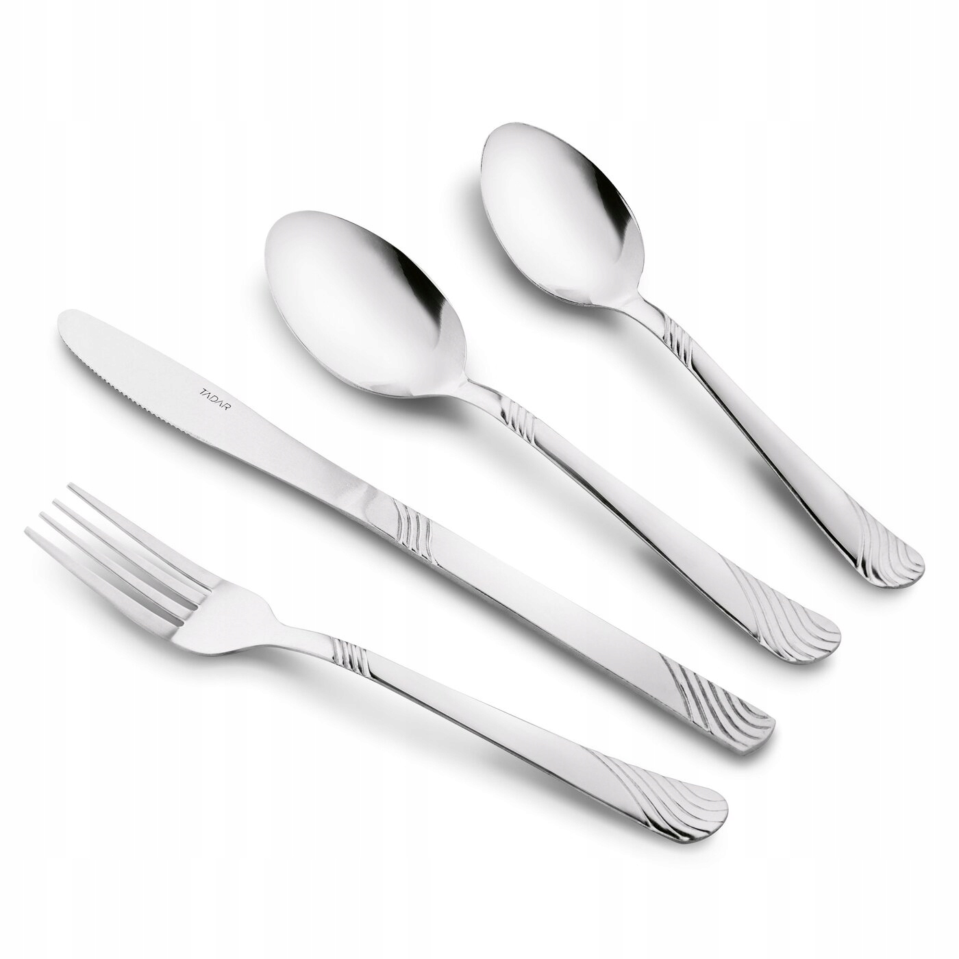 ZESTAW SZTUĆCÓW ze stali nierdzewnej DO ZMYWARKI sztućce zestaw 24EL