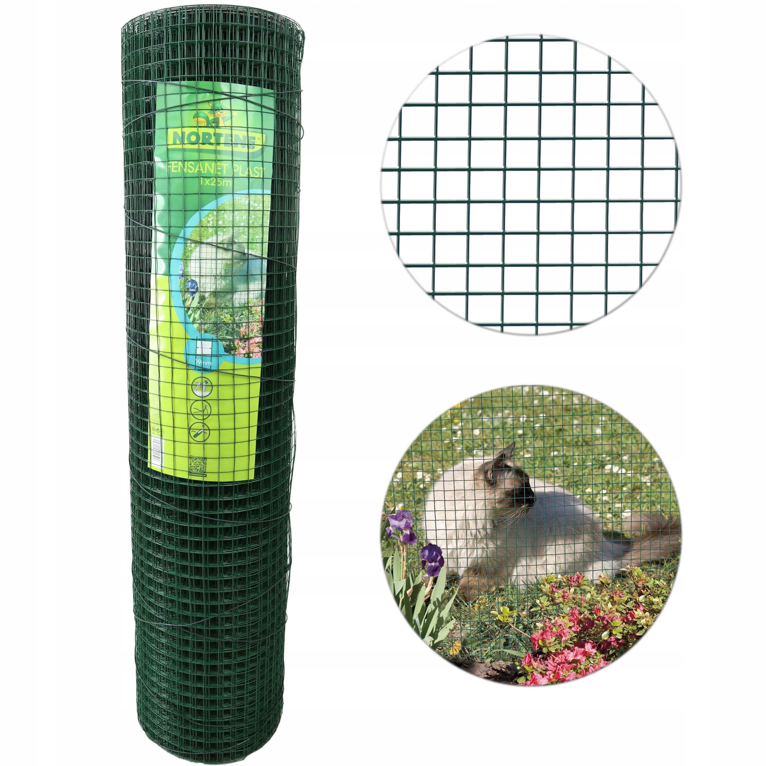 Siatka Metalowa Powłoka Pcv 100cm 25m Zielona Zgrzewana Hodowlana Noretene