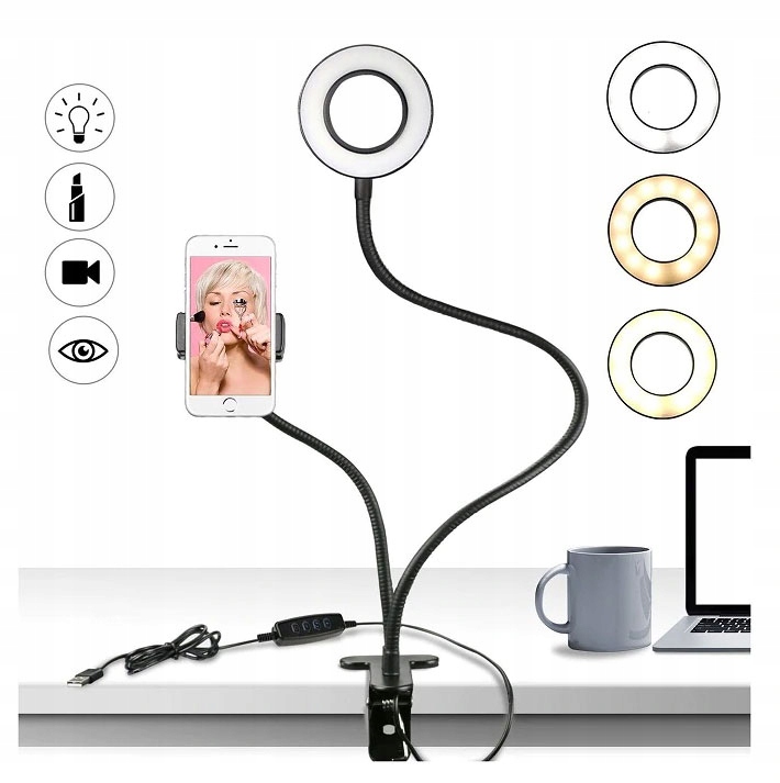 

Lampa Pierścieniowa Led Ring Statyw Uchwyt Selfie