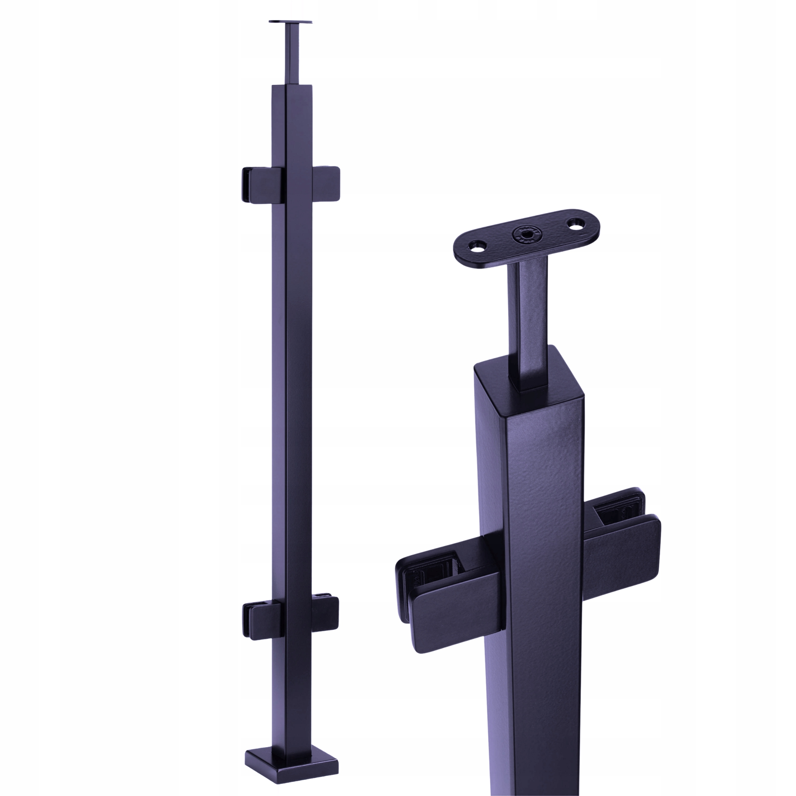 Průchozí sloupek 100 cm, Sklo 4 Úchytky Antracit Nerezový 40x40
