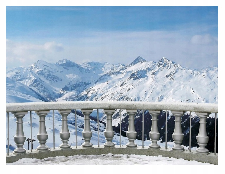 Fototapeta 3D Hory Krajina Pohled Na Sníh 416x254