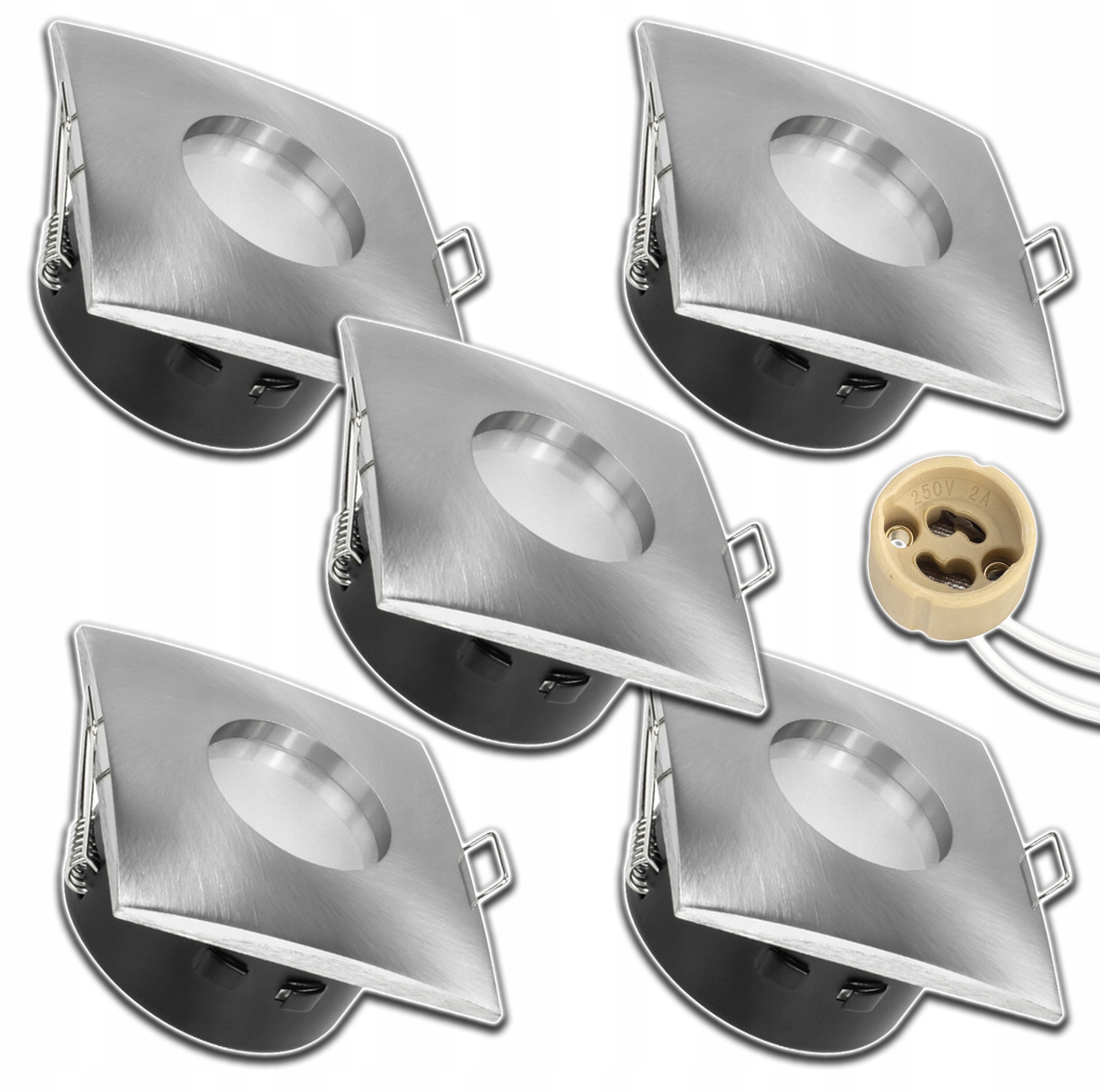 5xVODOTĚSNÉ Hermetické Stropní Svítidlo Halogen IP65 Zásuvka