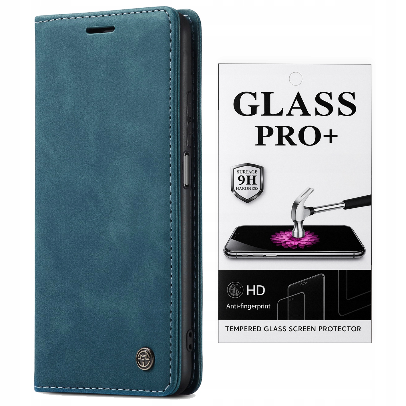 Skórzane Etui z Klapką do XiaomI Mi 10T Mi 10T Pro Zielony Szkło