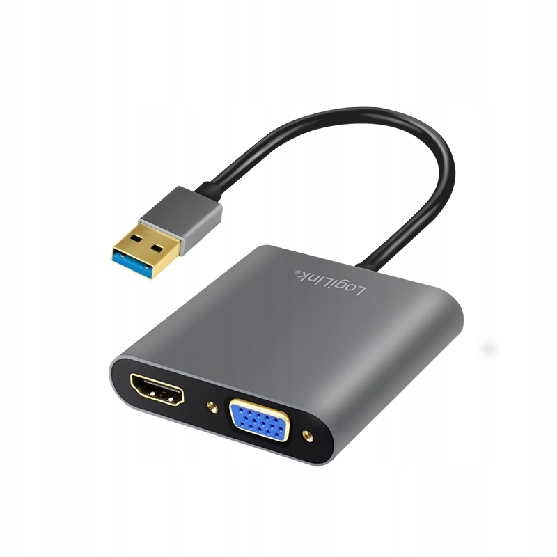 Adaptér Usb 3.0 na Hdmi a Vga LogiLink grafická karta Full Hd černá 0,15 m