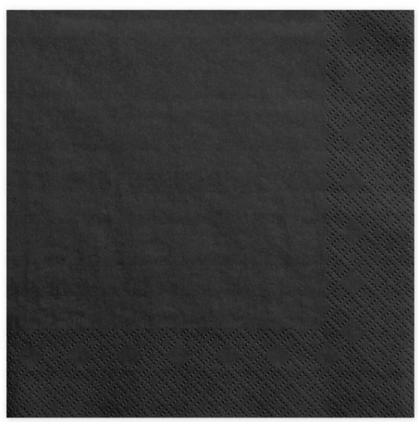 

Serwetki 20 Sztuk 33x33cm Ślub, Urodziny! Czarne