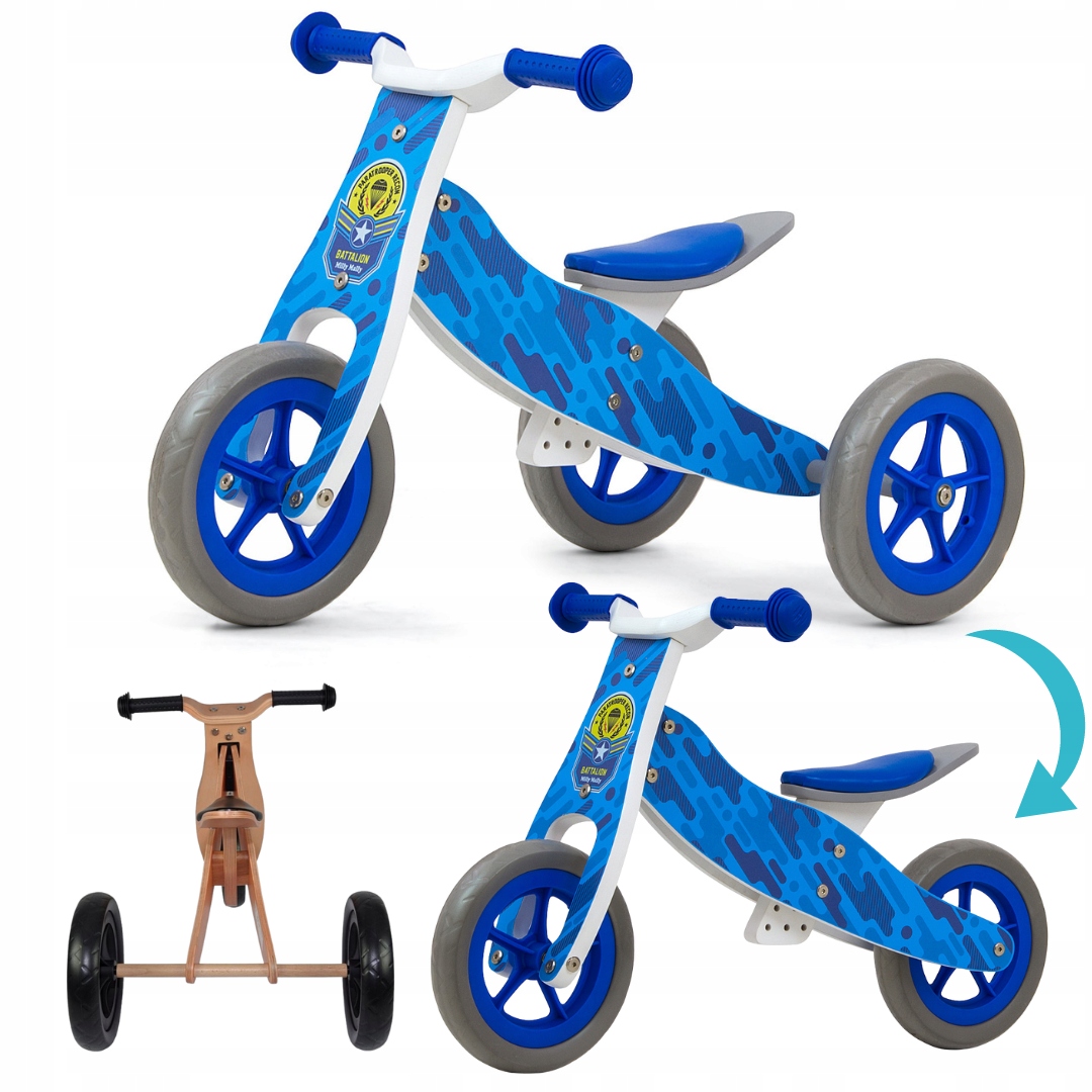 Rowerek trójkołowy jeździk dla dzieci 2w1 Cool niebieski Milly Mally