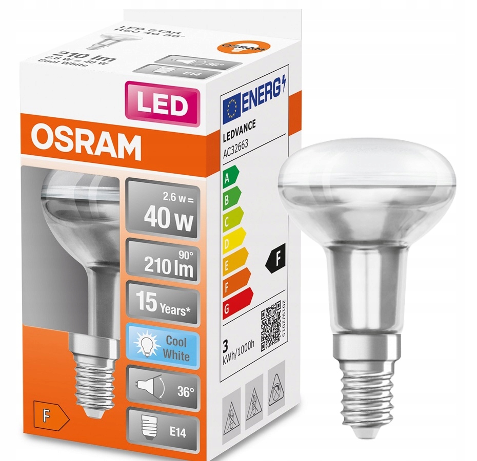 

Osram Led reflektor R50 2.6W 40W E14 4000K