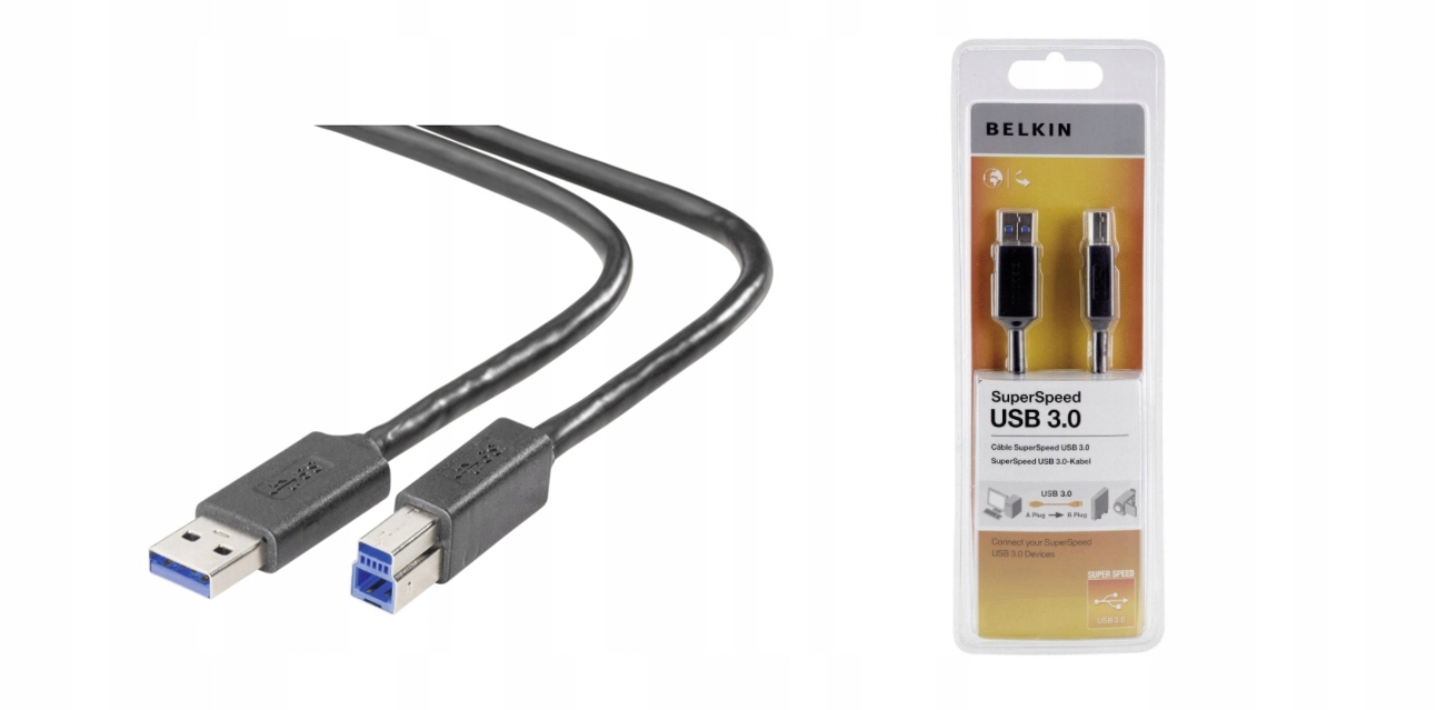 Kabel USB 3.0 Pro Belkin wtyk A = wtyk B dł. 1,8m