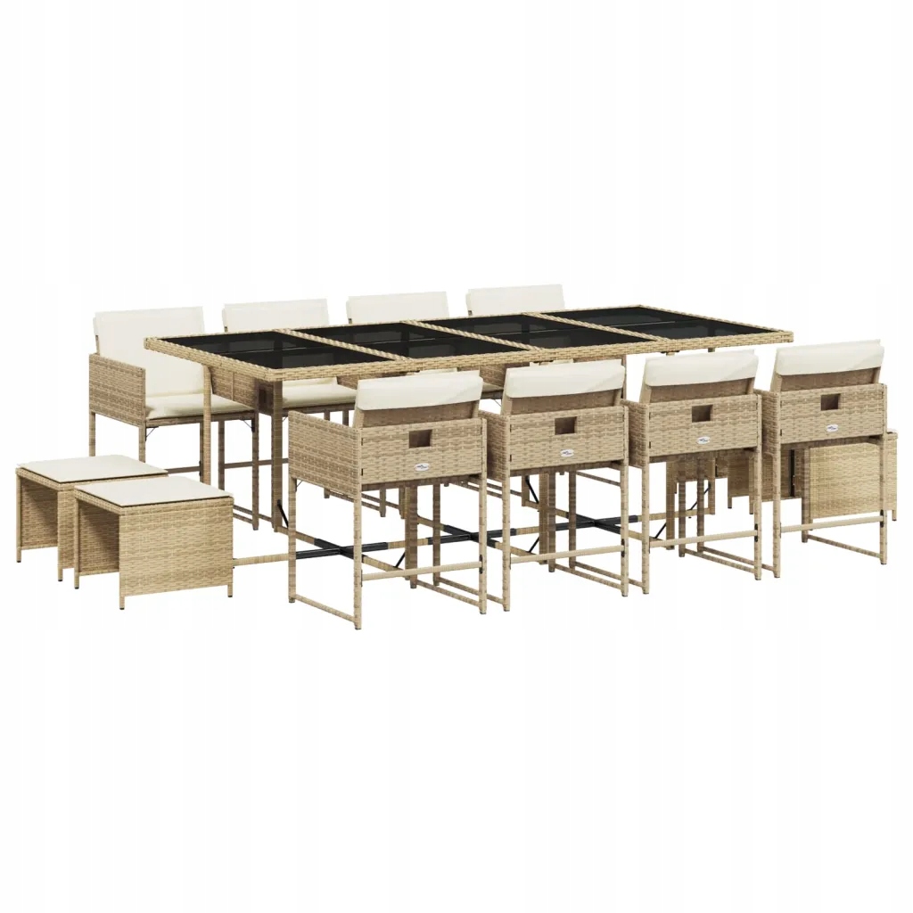 Set zahradního nábytku technorattan vidaXL béžový 13 el.