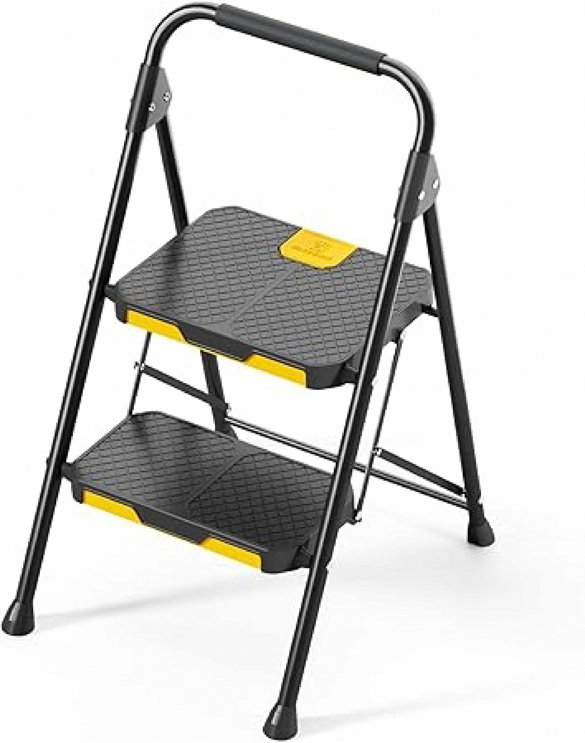 Žebřík 2-stupňový domácí, jednostranný, nosnost 150 kg, černý