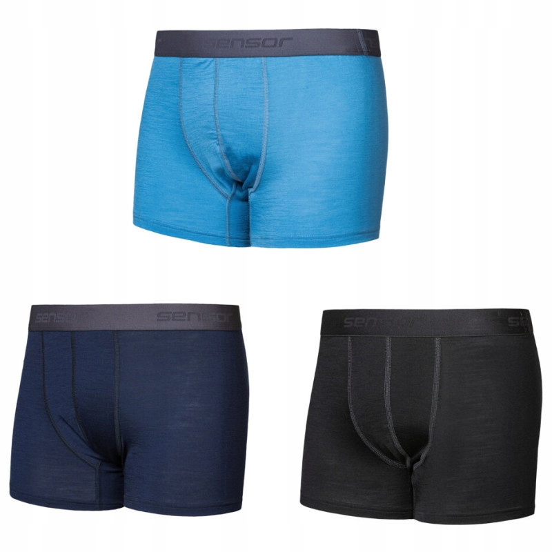 Sensor Trenky Merino Active 3-Pack pánské black blue deep blue L