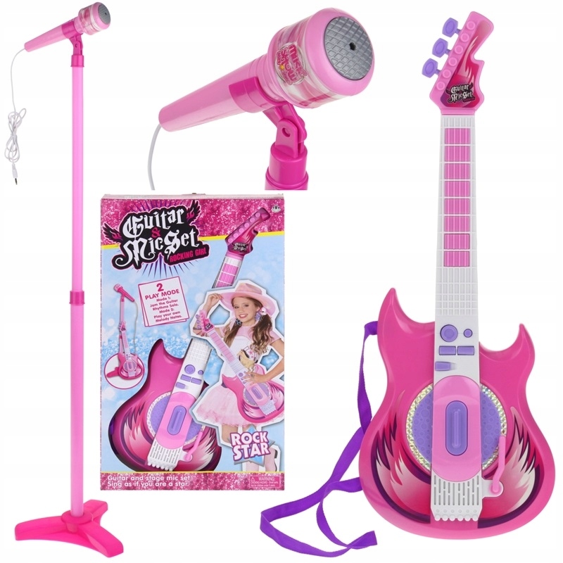

Gitara Elektryczna z Mikrofonem Okulary Świeci