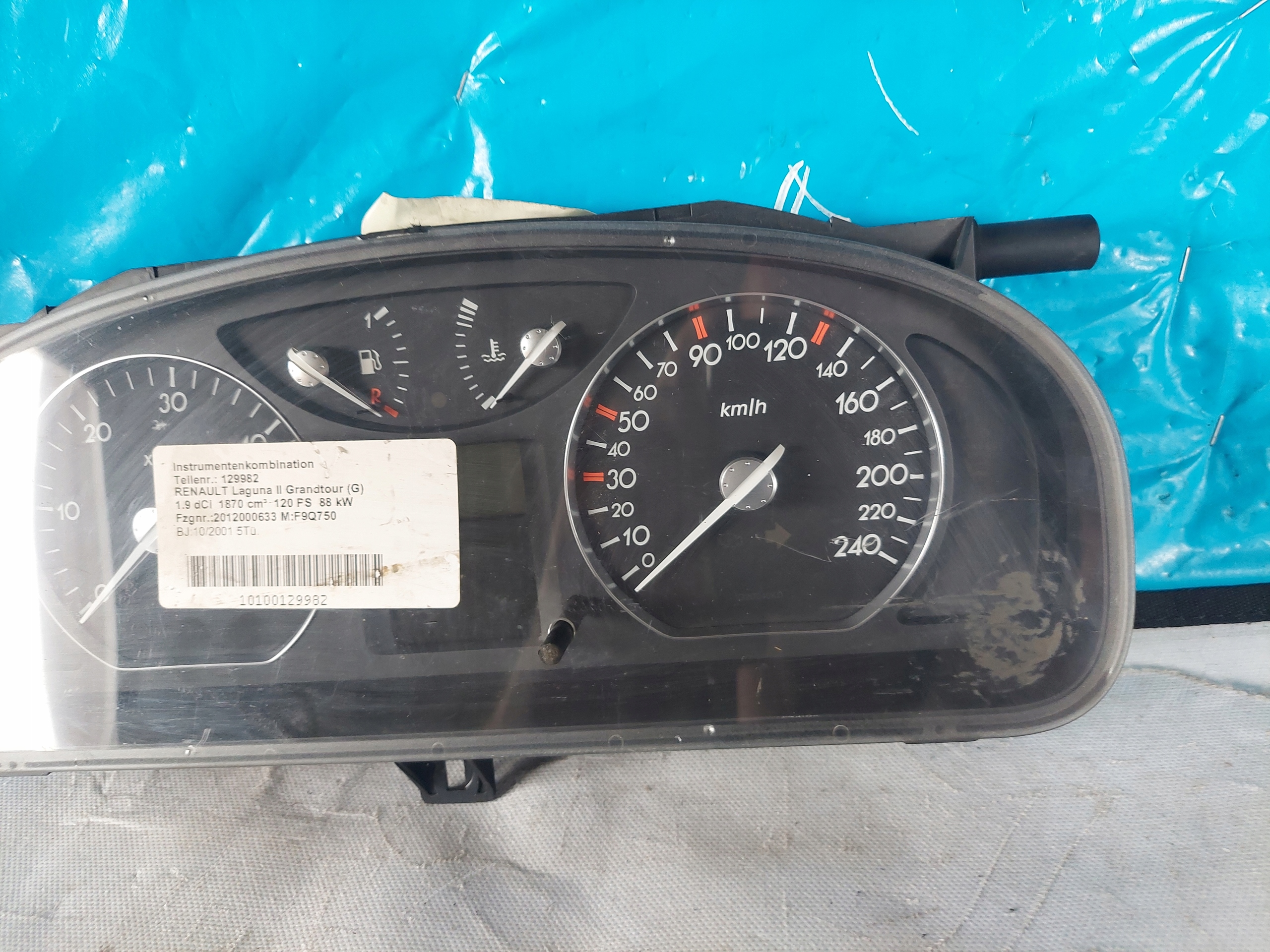 dials clock LAGUNA II 1.9 DCI 8200170314
