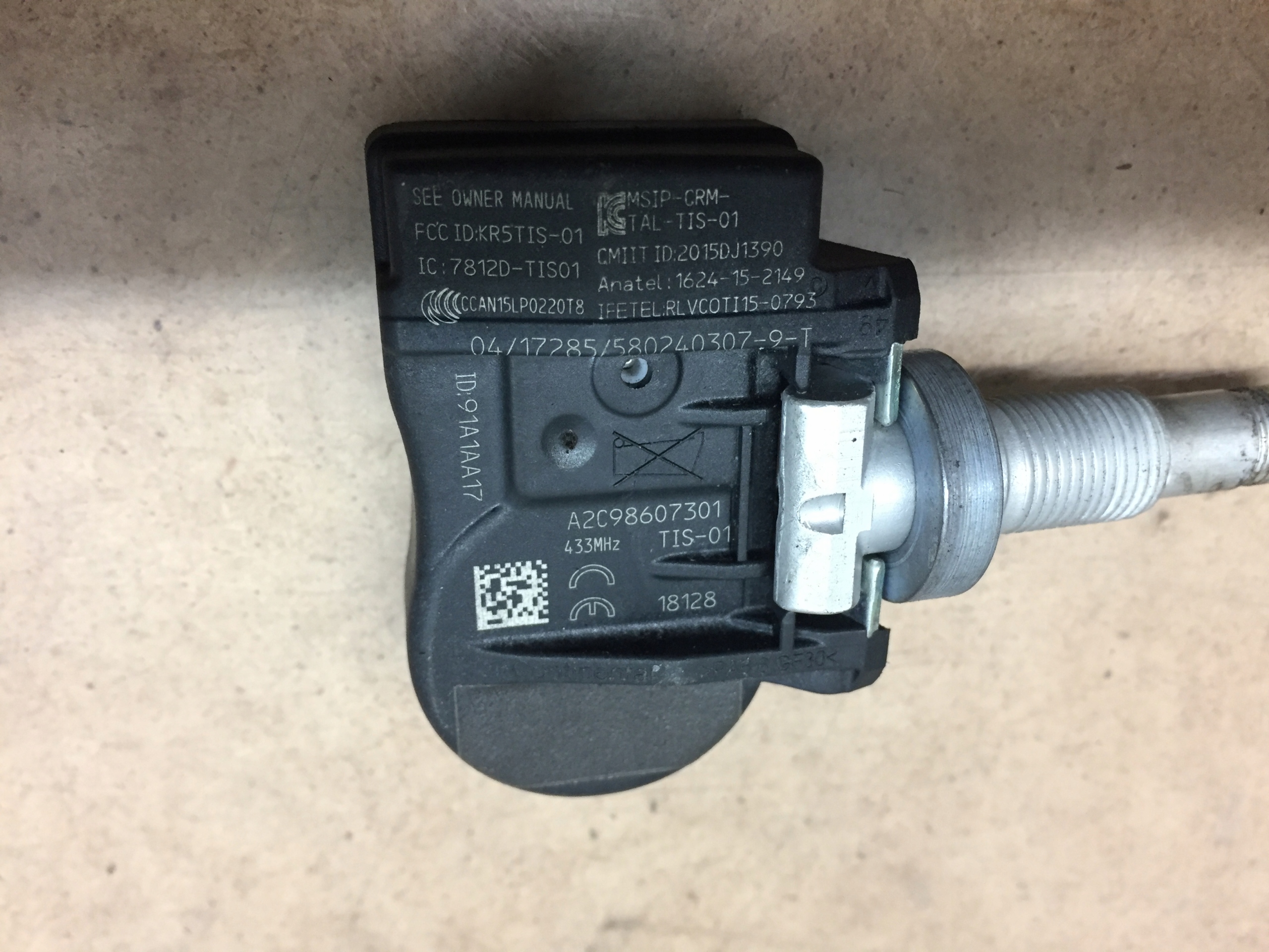 KIA SPORTAGE IV CZUJNIK CISNIENIA OPON Producent code A2C98607301