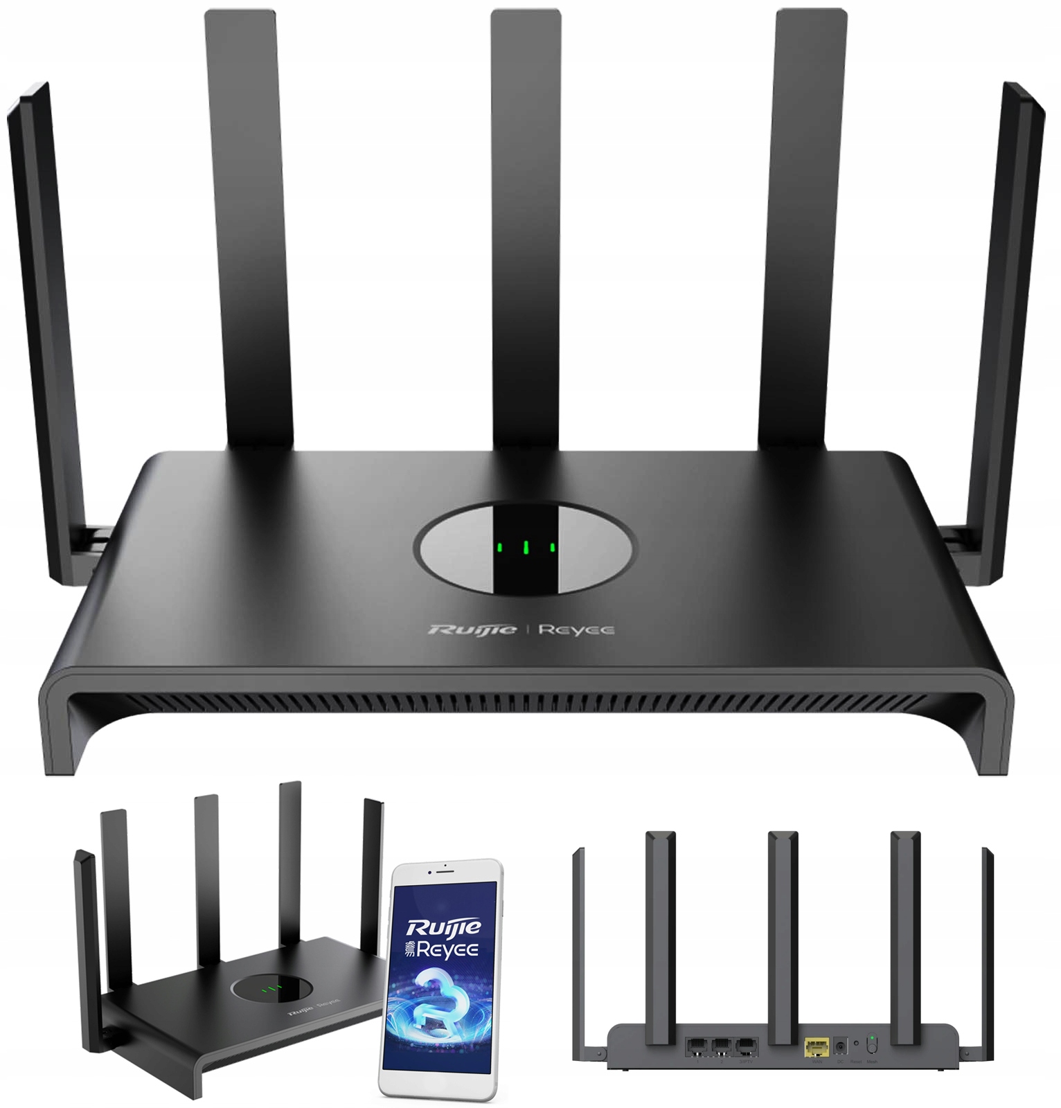 Gigabitový router Reyee Ruijie WiFi 5 RG-EW1300G AC1300 Dual Band 1xWAN 3xLAN