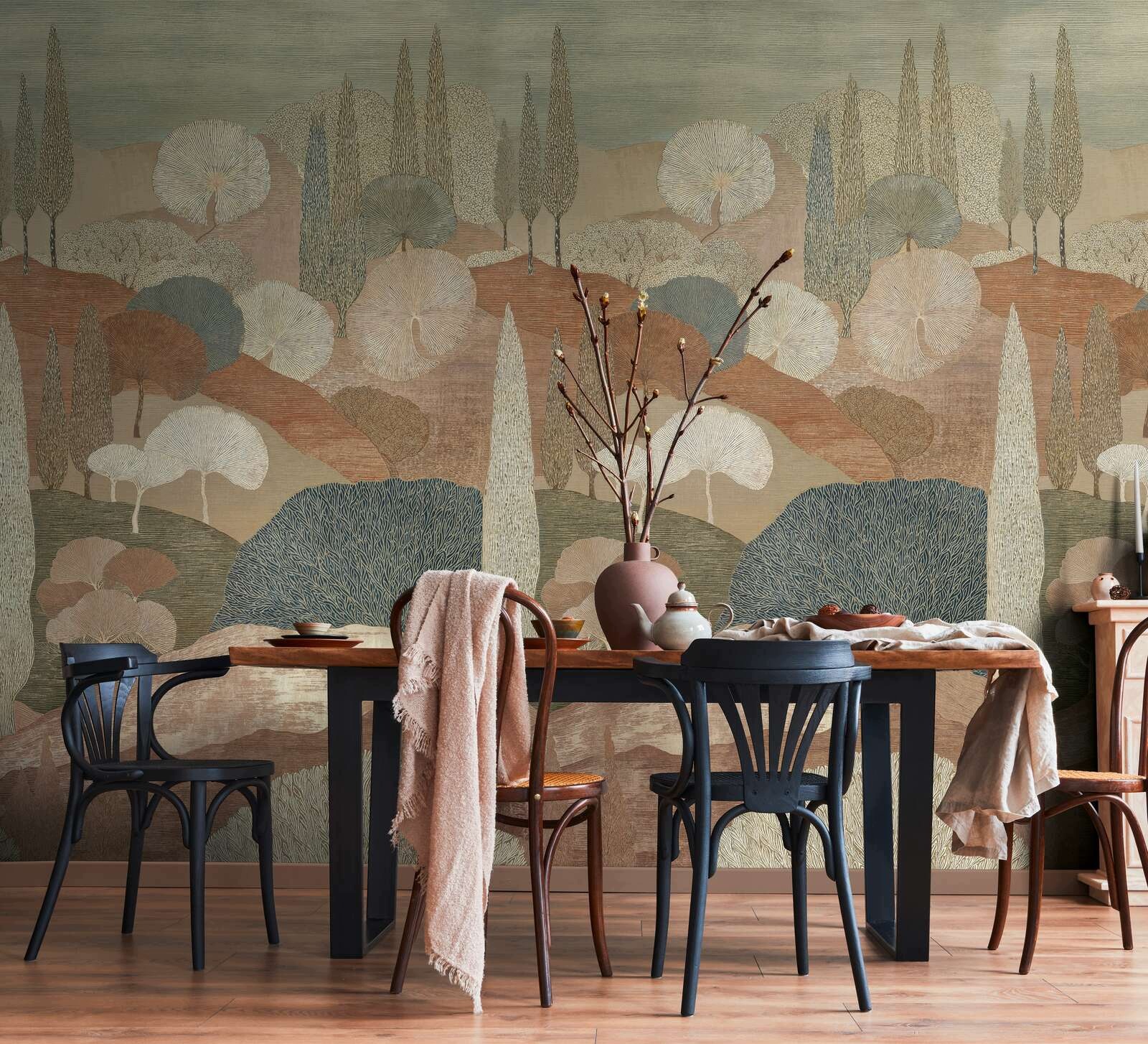 Tapeta Mural Las Krajina Stromy 159x280 flizelina Obývací Pokoj Ložnice Hol