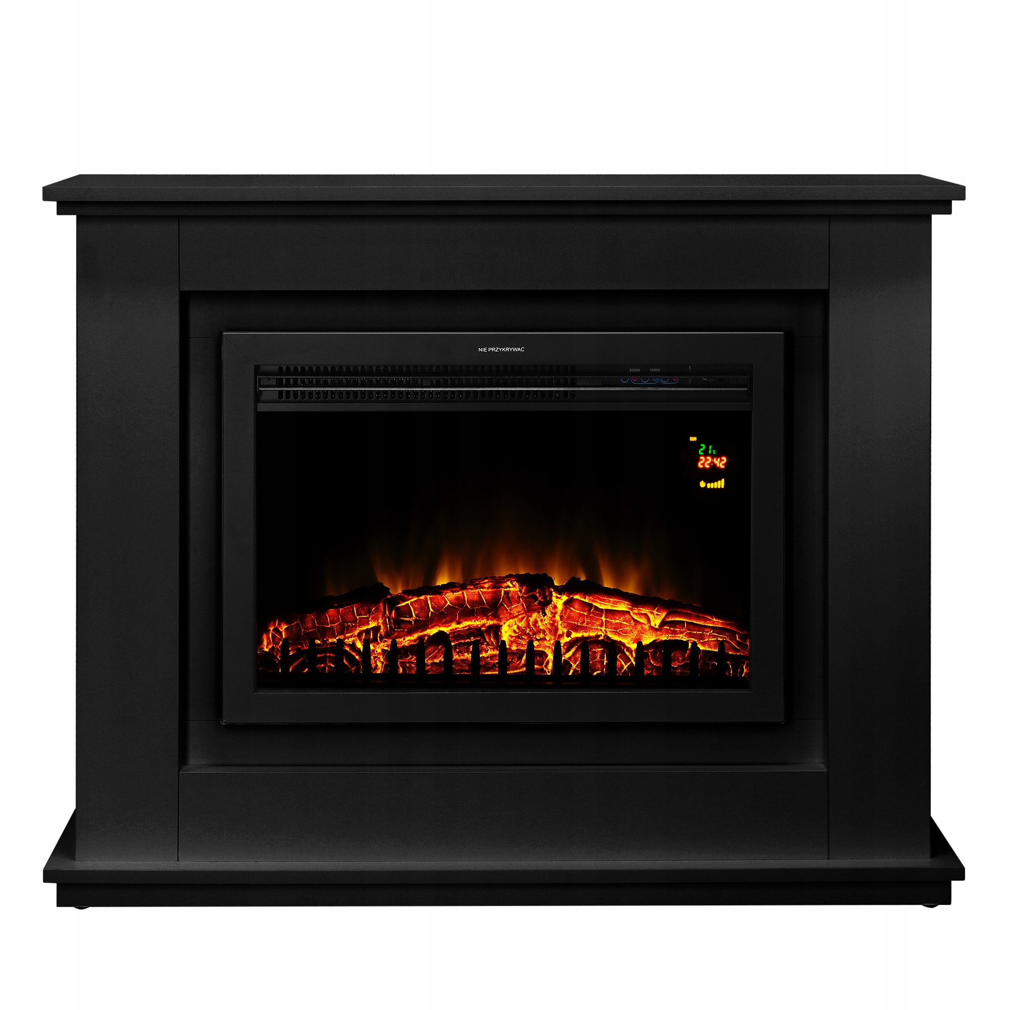 Kominek elektryczny LED. PIĘKNY! CZARNY