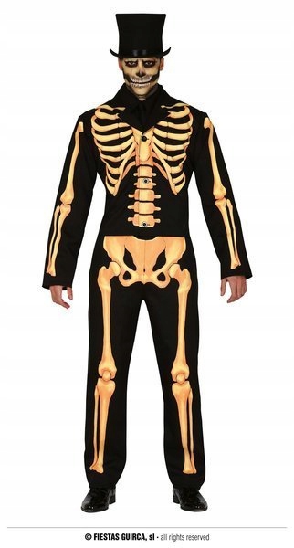 Kostým Pan Kostlivec Halloweenská Kostra M