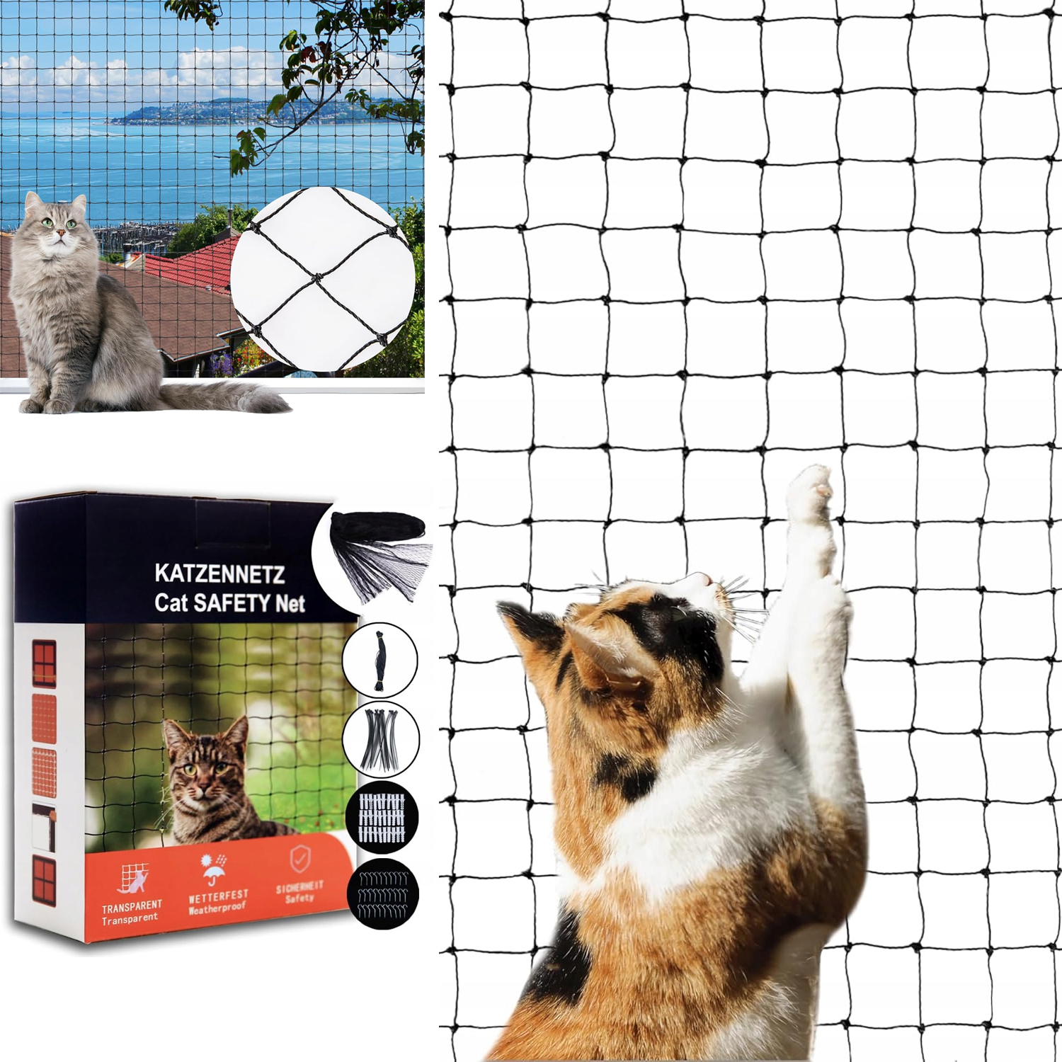 Levně 10 x 3 m Síťka Pro Kočky Na Balkon A Okna Průhledná Montáž Bez Vrtání