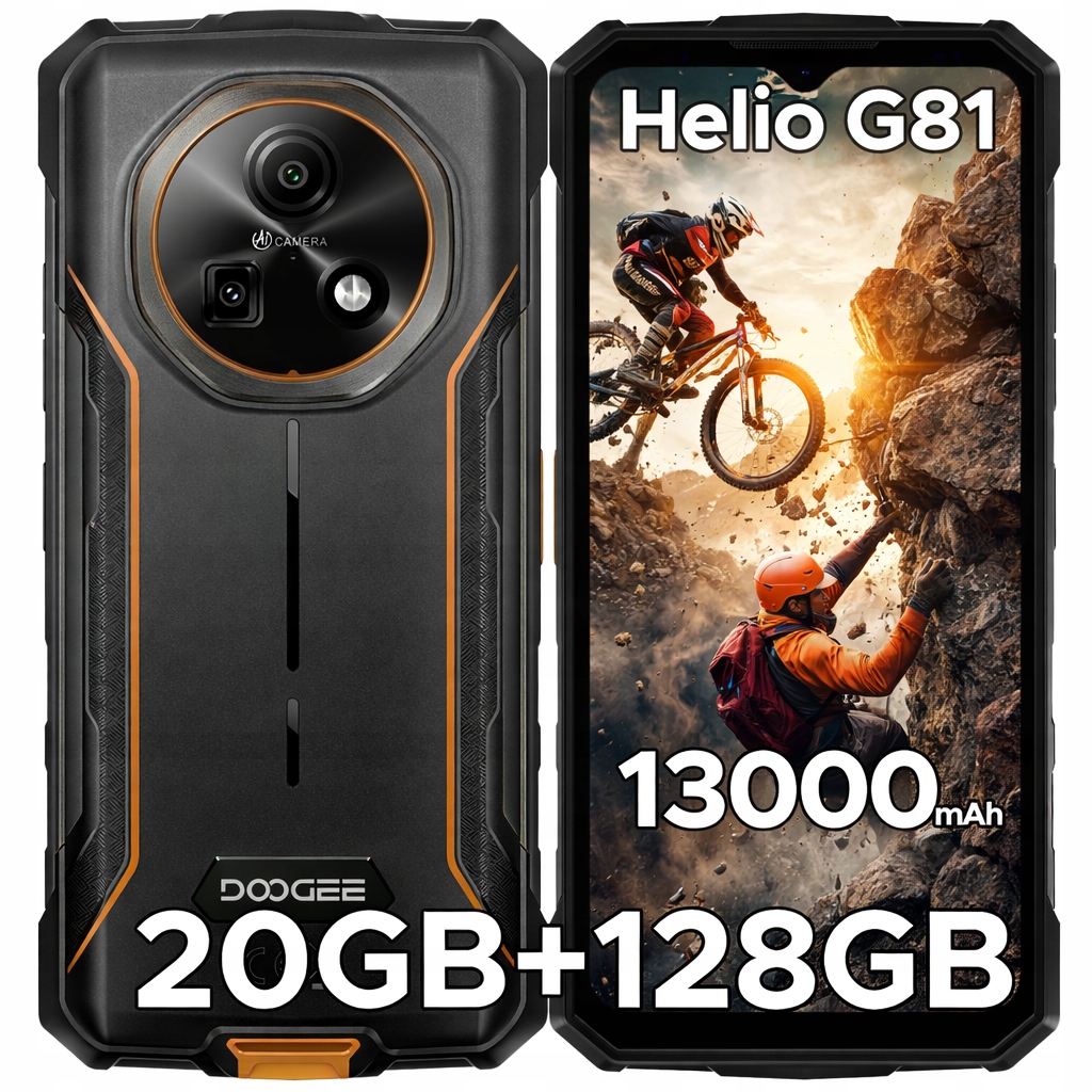 Doogee Fire5Pro 20+128GB 13000mAh 6.6"IPS 90Hz NFC/IP69K/telefón/Militarny