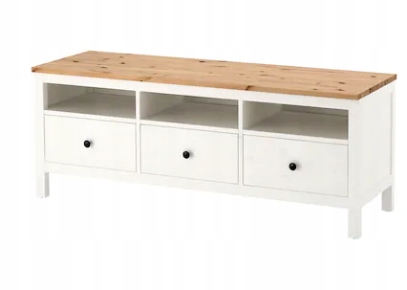 IKEA HEMNES шкаф для ТВ, белое пятно / светло-коричневый