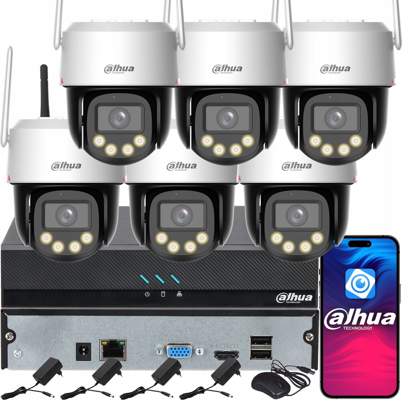 Monitorování Dahua pro 6 kamer 8MPx P8F-PV WizColor 4K Analýza obrazu Ai