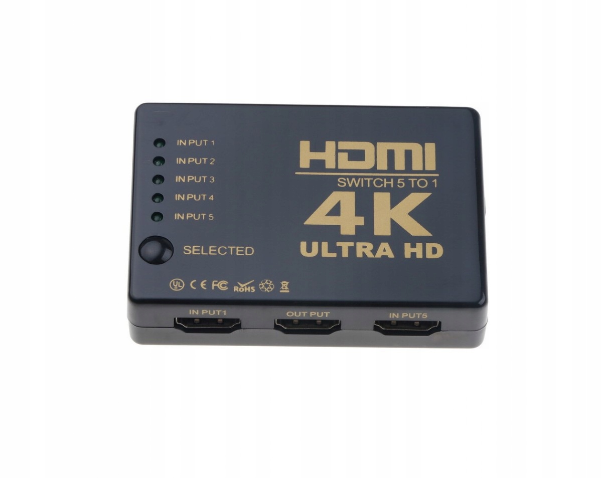 Switch HDMI 3D 4K Ultra HD 5-wejściowy 25m +pilot Rodzaj inne