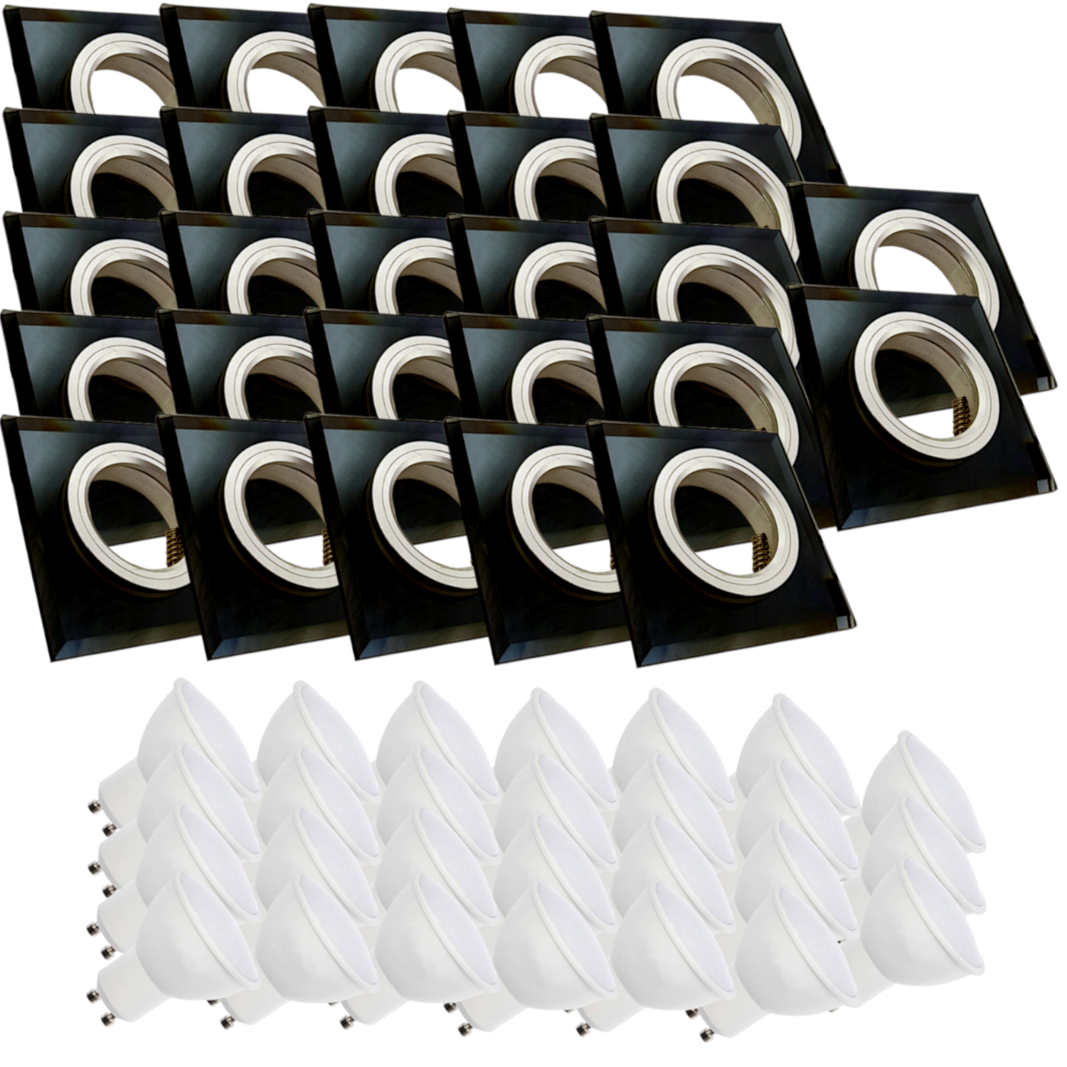 27x Skleněné Stropní Svítidlo Zapuštěné Do Stropu Křišťál Led Žárovky 10W