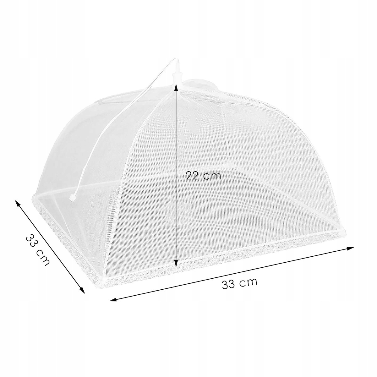 OSŁONA NA JEDZENIE OWOCE ŻYWNOŚĆ MOSKITIERA SIATKA KLOSZ PRZED OWADAMI GRIL Długość 33 cm
