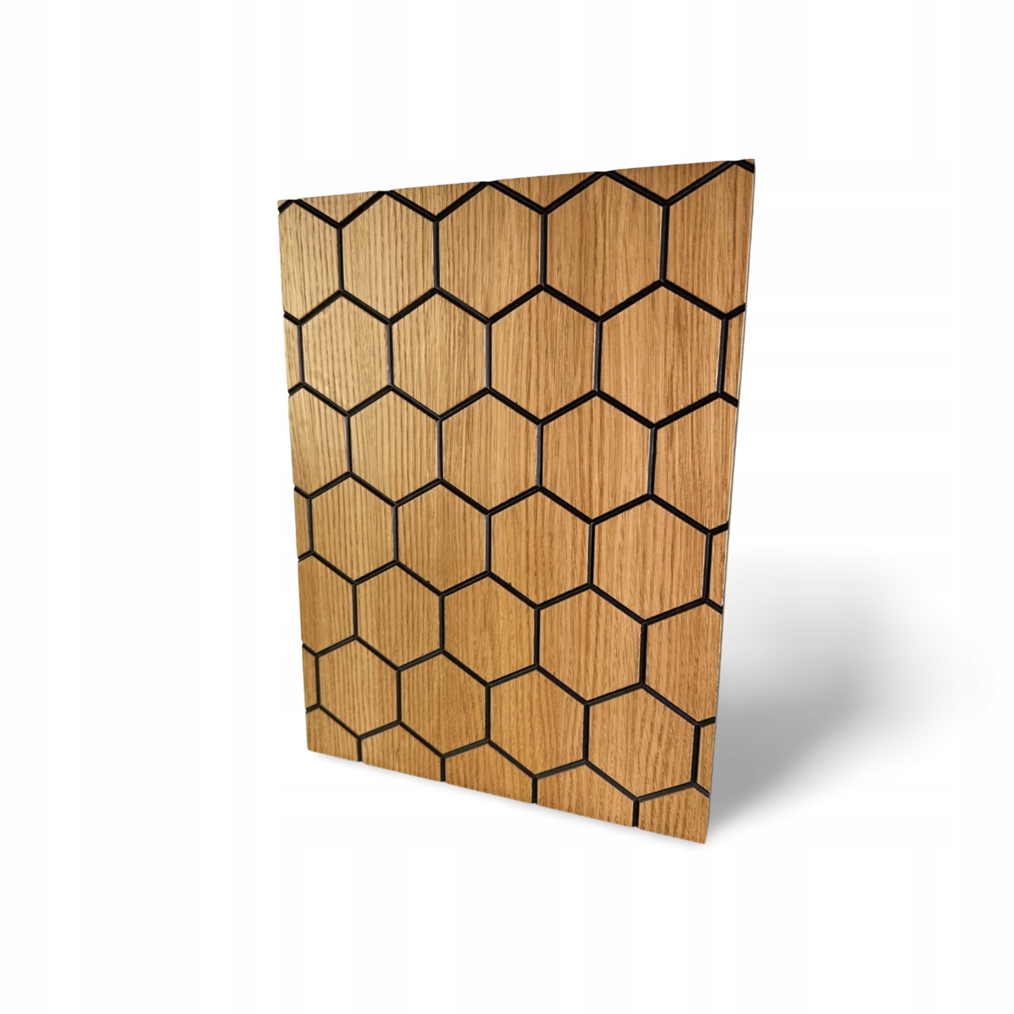 Fronty meblowe fornir dębowy czarny MDF wzór- Plaster miodu