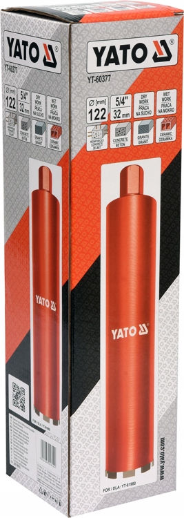 WIERTŁO KORONOWE DO WIERTNICY OTWORNICA 122MM YATO Seria GRF