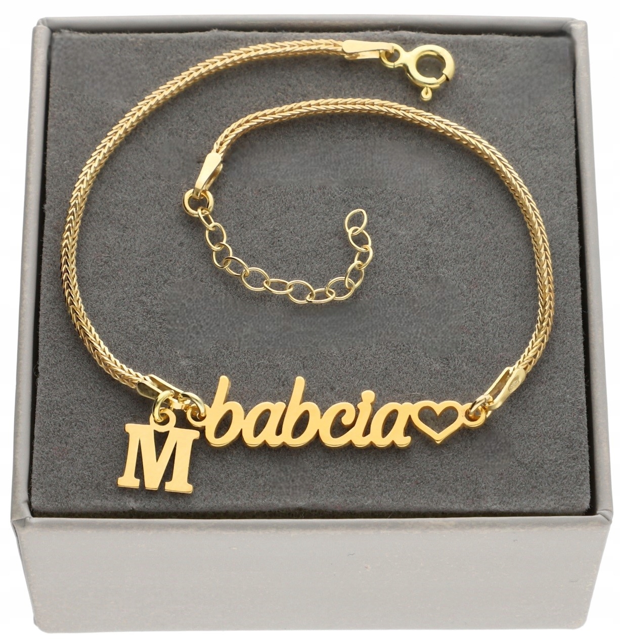 Náramek pro babičku babička písmenko dárek ke Dni Babičky stříbro 925