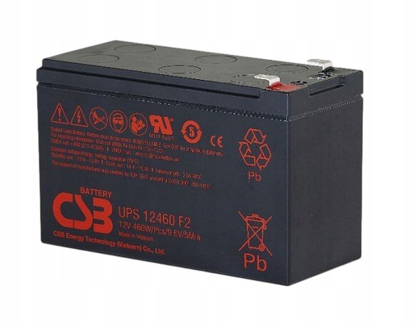 Akumulator AGM CSB UPS12460F2 12V 9,6Ah UPS APC