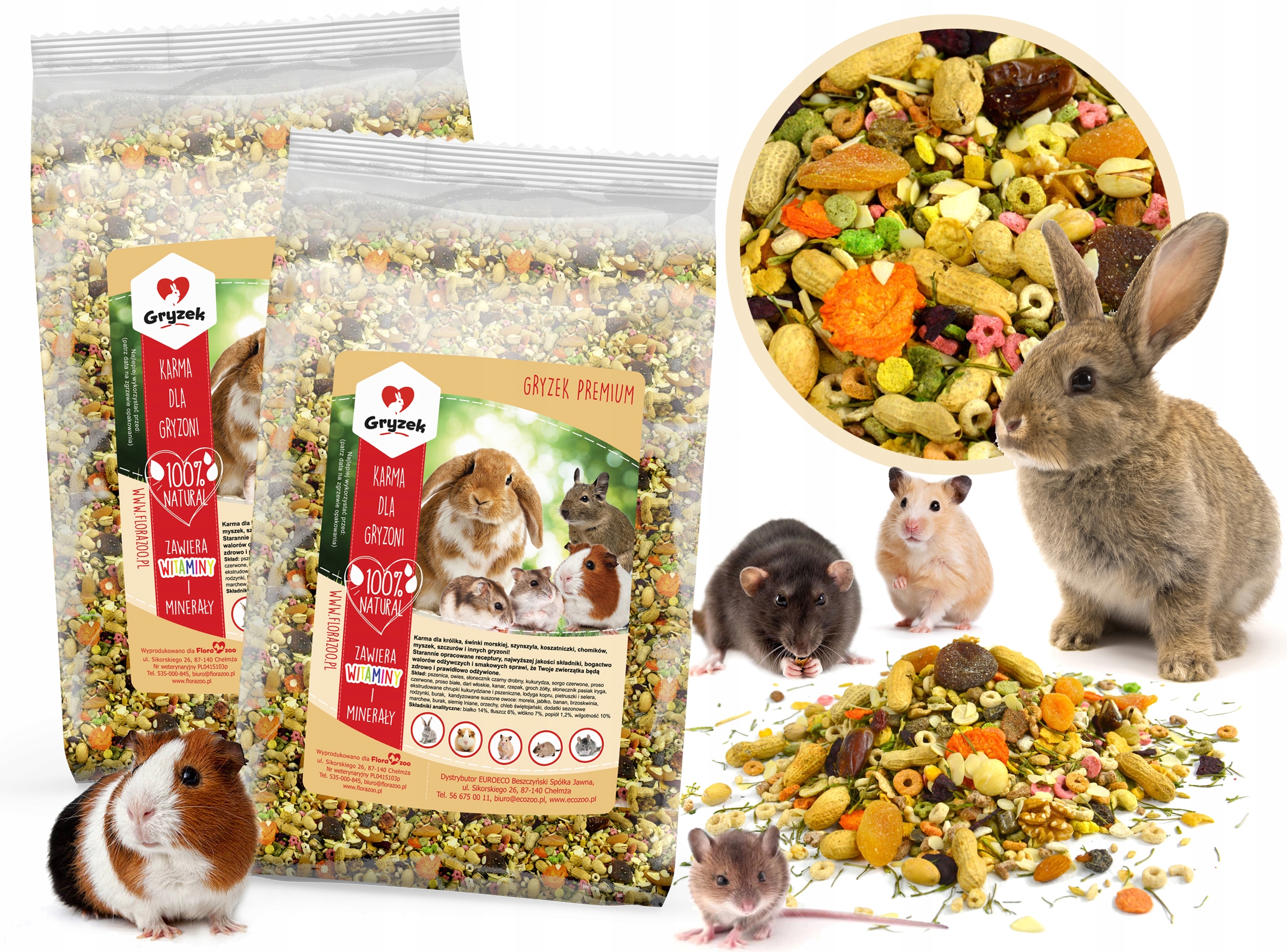 KARMA POKARM ZIOŁA DLA KRÓLIKA ŚWINKI MORSKIEJ CHOMIKA GRYZONI 20L