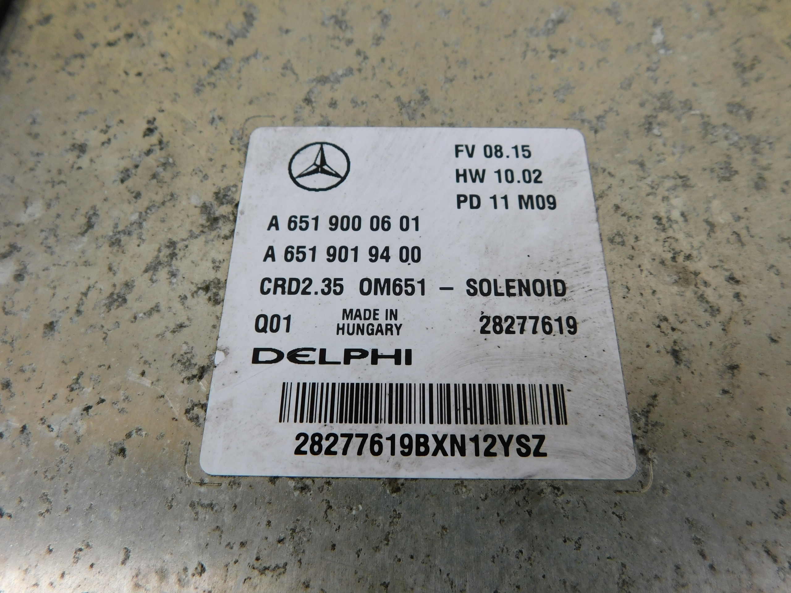 control unit of the engine Mercedes Sprinter W906 2.2 CDI A6519000601 Delphi OEM