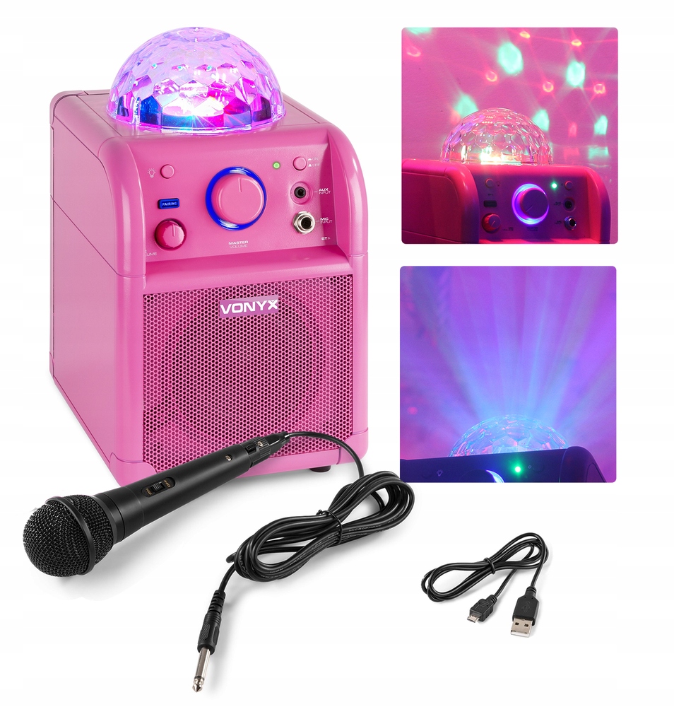 

Głośnik karaoke Led Rgb Bt 50W bateria+ mikrofon
