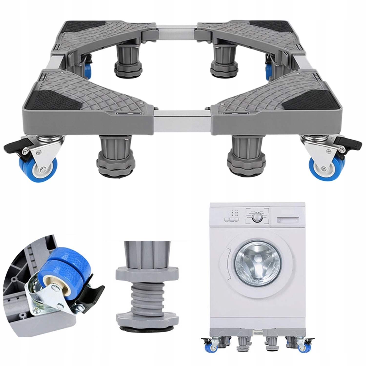 Podstawka Ruchoma Z 4 Kolami 8 Stopami Dla Suszarki Wysokość 42-66CM