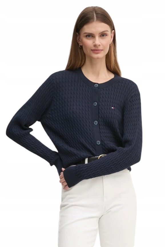 Dámský kardigan s knoflíky Tommy Hilfiger velikost XXXL, tmavě modrá