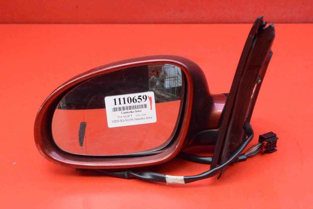 mirror left red EU 010880 VW GOLF 5 V 03-09 7 PIN