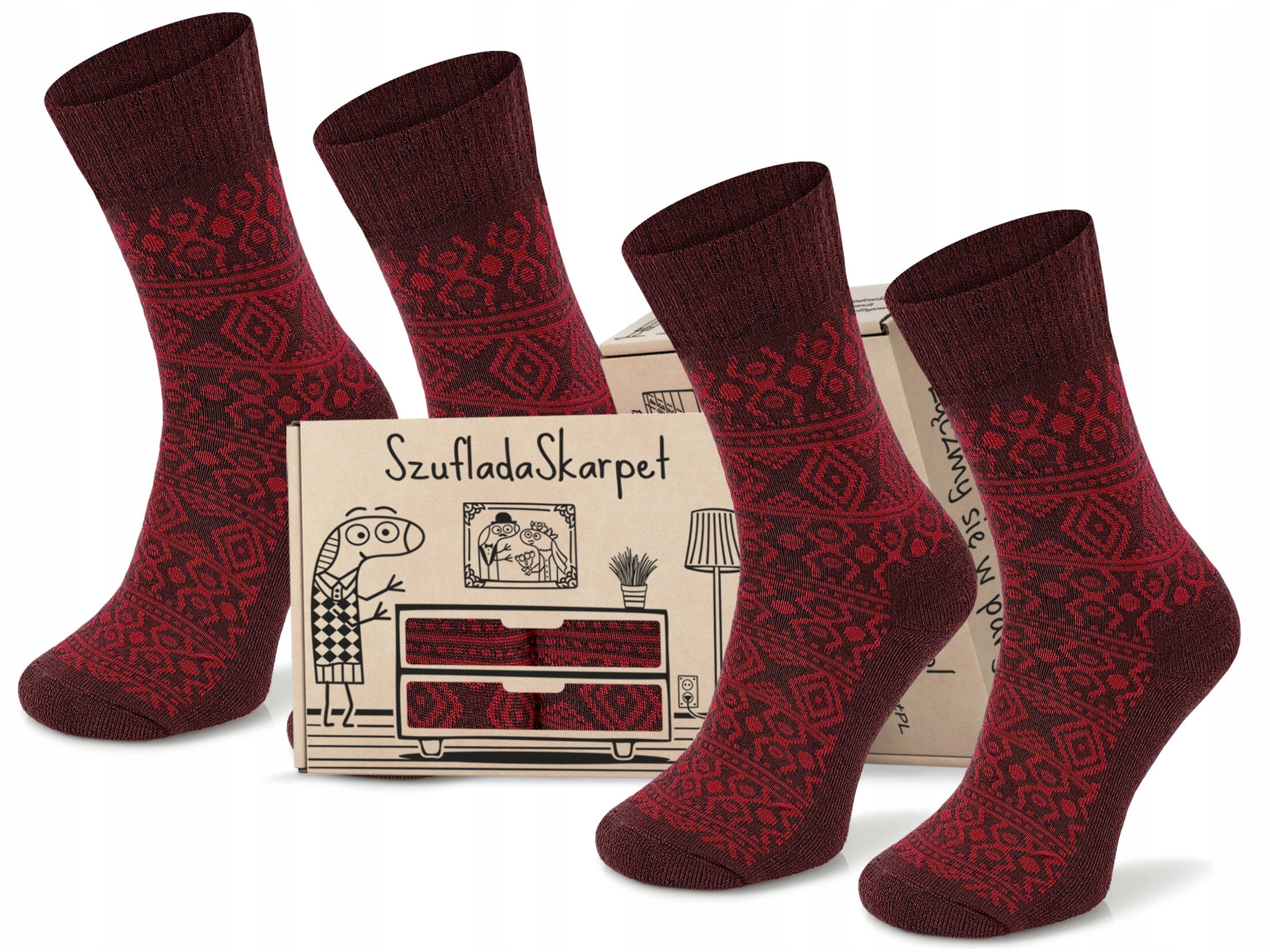 Turysty pudełko 2 par skarpet trekkingowych Comodo z wełny merino