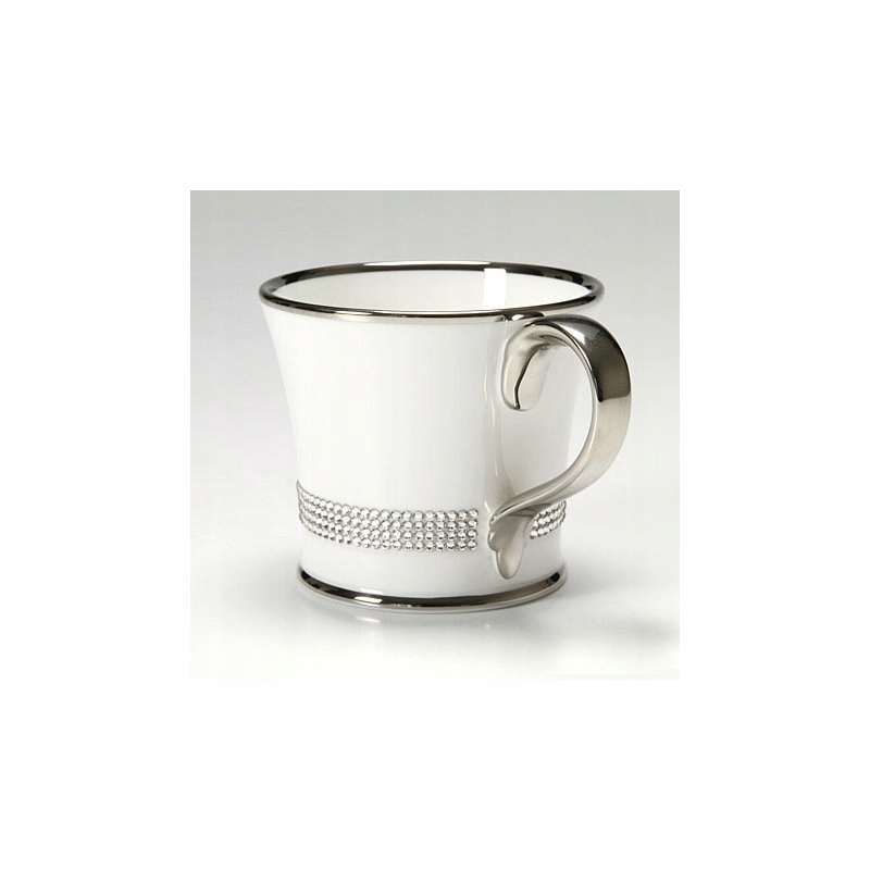 Šálka na kávu s kryštálikmi Swarovski (platina)