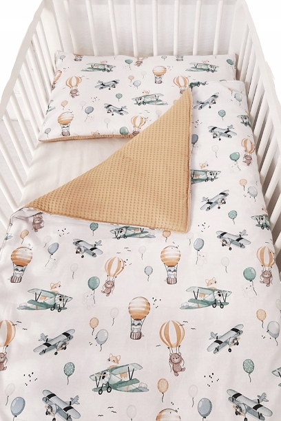 

Pościel do łóżeczka Kocyk 120x90 Poduszka Wafel